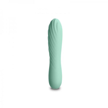 Desire Mint Green Textured Compact Vibrator - Destiny by Desire NSN-0327-38 Mint Green Silicone Ribbed Vibrator for Intense G-Spot Stimulation