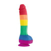 NS Novelties Colours Pride Edition 8-Inch Rainbow Silicone Dong for Effortless Penetration, LGBTQ+ Inclusive Pleasure Toy