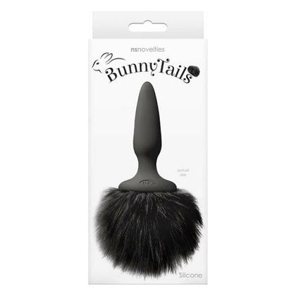 NS Novelties Bunny Tails Mini Black Fur Silicone Butt Plug with Fluffy Tail - Model BTMBF-657447102486 - Unisex Anal Toy for Sensual Play - Black - Adult Naughty Store