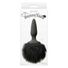 NS Novelties Bunny Tails Mini Black Fur Silicone Butt Plug with Fluffy Tail - Model BTMBF-657447102486 - Unisex Anal Toy for Sensual Play - Black - Adult Naughty Store