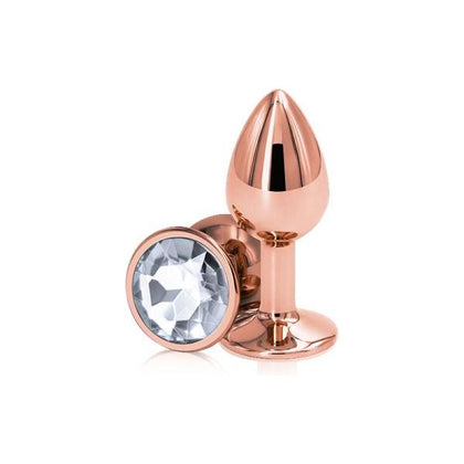 NS Novelties Rear Assets Rose Gold Small Clear Butt Plug - Model RASG-001 - Unisex Anal Pleasure Toy - Adult Naughty Store