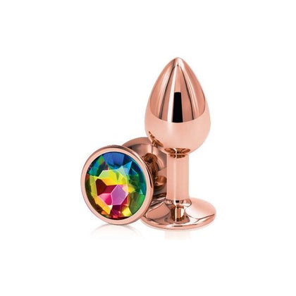 NS Novelties Rear Assets Rose Gold Small Rainbow Butt Plug - Model RS-001 - Unisex Anal Pleasure Toy - Adult Naughty Store