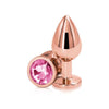 NS Novelties Rear Assets Rose Gold Medium Pink Aluminum Butt Plug - Model RGMP-001 - Unisex Anal Pleasure Toy - Adult Naughty Store