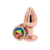 NS Novelties Rear Assets Rose Gold Medium Rainbow Butt Plug for Sensual Anal Pleasure - Adult Naughty Store