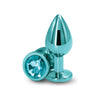 NS Novelties Rear Assets Medium Teal Aluminum Butt Plug NSN-0964-17 - Unisex Anal Pleasure Toy - Adult Naughty Store