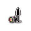 NS Novelties Rear Assets Petite Gunmetal Rainbow Aluminum Butt Plug for Sensual Pleasure - Model NSN-0966-39 - All Genders, Anal Play, Vibrant Color - Adult Naughty Store