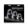 NS Novelties Renegade Peeker Kit Black Hollow Butt Plugs - RPK-001 - Unisex Anal Pleasure - Sensational Silicone - Set of 3 Graduating Sizes