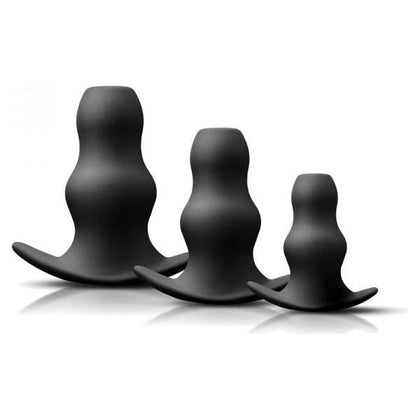 NS Novelties Renegade Peeker Kit Black Hollow Butt Plugs - RPK-001 - Unisex Anal Pleasure - Sensational Silicone - Set of 3 Graduating Sizes