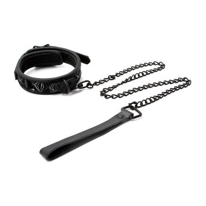 NS Novelties Sinful 1 inch Vinyl and Neoprene Collar & Leash Set - Model 102431 - Unisex - BDSM Bondage Toy - Black