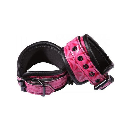 NS Novelties Sinful Wrist Cuffs - Pink Faux Leather Adjustable Restraints for Enhanced Pleasure