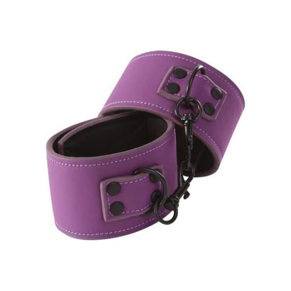 Lust Bondage Purple Vinyl Wrist Cuffs - NSN125315 - Unisex BDSM Restraints for Sensual Play - Adult Naughty Store