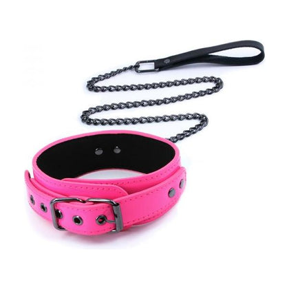 NS Novelties Electra Play Things Collar & Leash Set - NSN-1310-14 - Pink - Unisex BDSM Restraint Toy for Sensual Pleasure - Adult Naughty Store