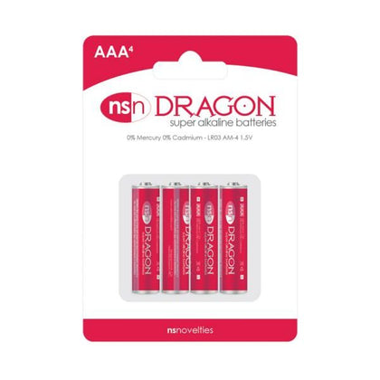 NS Novelties Dragon AAA Alkaline Batteries - NSN-2010-20 - Powerful Performance for Enhanced Pleasure - 4 Pack