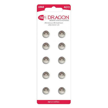 Dragon Alkaline Batteries LR44-AG13 10 Pack for Enhanced Toy Performance - Mercury and Cadmium Free