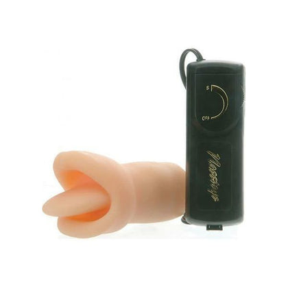 Sensual Pleasures Velvet Touch Clit Licker - Beige: Luxurious Tongue Vibrator for Exquisite Labial Stimulation - Adult Naughty Store