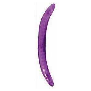 Introducing the PleasureFlex Vibrating Bendable Double Dong - Model PF-3000: The Ultimate Purple Pleasure Machine for All Genders and Mind-Blowing Pleasure! - Adult Naughty Store