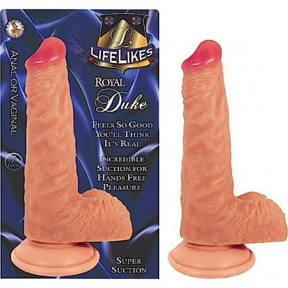 Lifelikes Royal Duke 7in Realistic Suction Cup Dildo for Hands-Free Pleasure - Male G-Spot and Prostate Stimulation - Black - Adult Naughty Store