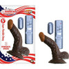 All American Whopper 5-Inch Vibrating Dildo with Balls - Realistic Brown Dong for Pleasurable Stimulation - Model AAWD-5 - Unisex Pleasure Toy - Adult Naughty Store