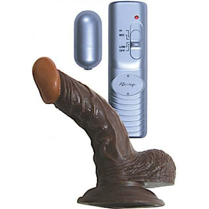 All American Whopper 5-Inch Vibrating Dildo with Balls - Realistic Brown Dong for Pleasurable Stimulation - Model AAWD-5 - Unisex Pleasure Toy
