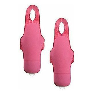 Pink Delight Wireless Vibrating Nipple Clamps - Model NP-01 - For All Genders - Intensify Nipple Pleasure - Red Glow - Adult Naughty Store