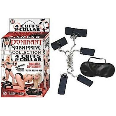 Dominant Submissive 4 Cuffs and Collar Black