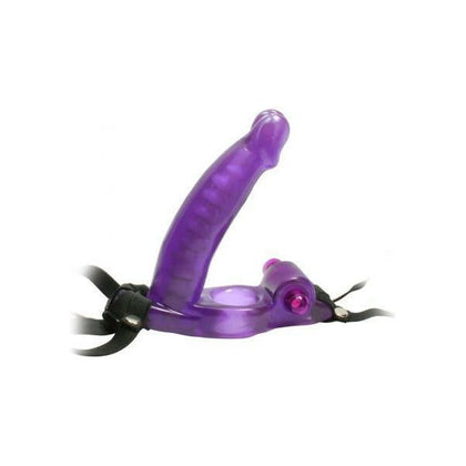 Introducing the Purple Pleasure Pro Double Penetrator Strap On Cock Ring - The Ultimate Pleasure Experience for Couples!