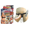 Introducing the All-American Whoppers 8 inches Vibrating Dong & Universal Harness Beige - The Ultimate Strap-On Pleasure Kit for Couples - Adult Naughty Store