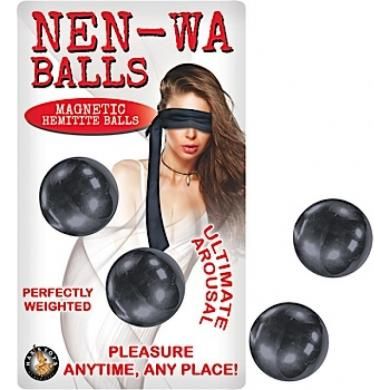 Nasstoys Nen Wa Balls Magnetic Hematite Graphite - Model NWB-2 | Unisex Ben Wa Balls for Ultimate Arousal and Pleasure - Waterproof Non-Vibrating Magnetic Hematite Balls in Graphite Grey