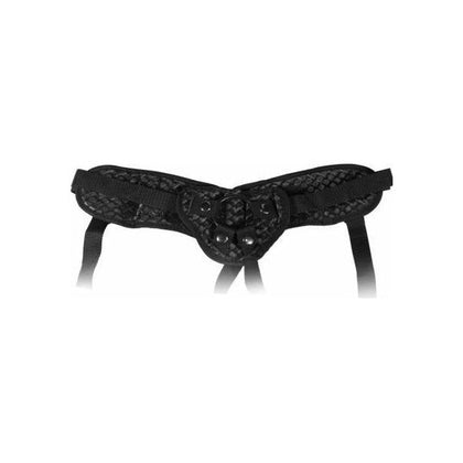 Velvet Pleasure Corset Strap-On Harness - Model HW-1001B - Unisex - Multi-size O-rings - Black