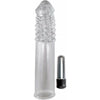 Introducing the SensaFlex™ Vibrating Penis Extender - Model X3.5 for Men - Enhance Pleasure - Clear - Adult Naughty Store