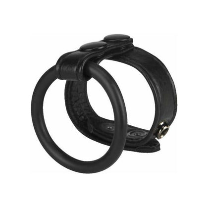 Macho Supreme Stamina Snap On Duo Ring Black - The Ultimate Pleasure Enhancer for Men - Adult Naughty Store