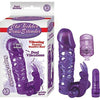 Introducing the SensaPleasure Clit Tickler Penis Extender Vibrating Sleeve Purple - Model ST-500XG - For Enhanced Pleasure and Intense Stimulation - Adult Naughty Store