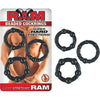 Introducing the Beaded Cock Rings Black 3 Pack by PleasurePro - The Ultimate Erection Enhancers for Men, Model BCR-3. Experience Unmatched Pleasure and Control in Style! - Adult Naughty Store