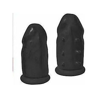 RAM Black 2-in-1 Extension Condom Sleeve - Model RX-375 - Male - Deeper Penetrations - Black