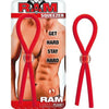 Ram Squeezer Red Cock Ring - Adjustable Lasso Style Penis Enhancer for Men - Model RS-5 - Waterproof - Phthalate-Free - Red - Adult Naughty Store