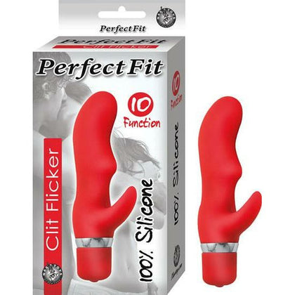 Perfection Fit Clit Flicker Red Vibrator - Model PF-CF-001 - Women's Ultimate Pleasure Companion for Intense Clitoral Stimulation - Waterproof Silicone Toy