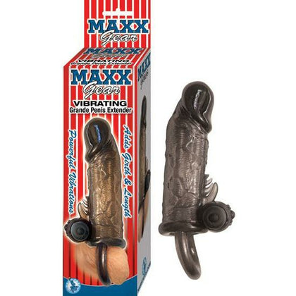 Maxx Gear Vibrating Grande Penis Extender Black - Model MXG-500 - Male Pleasure Enhancer with Clitoral Stimulation - Black