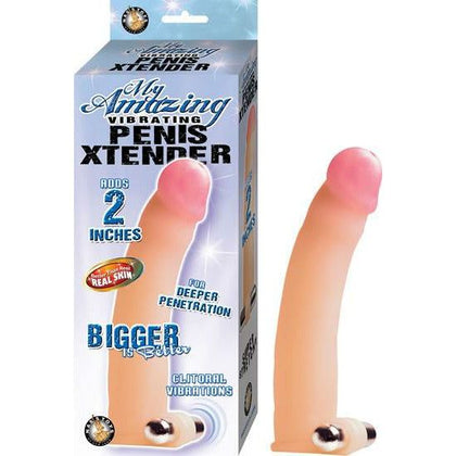 Introducing the SensaPleasure™ Vibrating Penis Xtender Beige - Model SPX-2000M: Unleash the Ultimate Pleasure - Adult Naughty Store