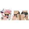 All American Whoppers 5 inches Vibrating Curved Dong with Balls Beige & Universal Harness