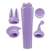 Nasstoys Intense Clit Teaser Kit Purple Mini Massager with 4 Heads - Powerful Pocket Rocket Style Vibrator for Women's Clitoral Stimulation