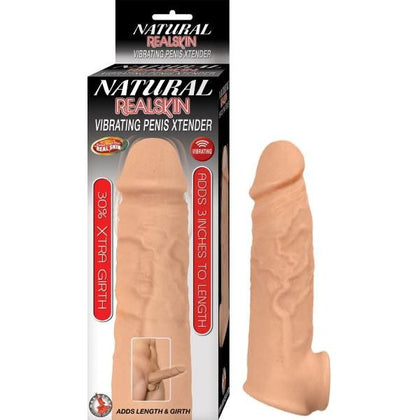 Nasstoys Natural Realskin Vibrating Penis Xtender - Model NRVPX-01 - Male Enhancer for Added Pleasure - White