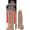 Nasstoys Natural Realskin Vibrating Penis Xtender Brown - Model NRVPX-001 - Male Pleasure Enhancer - 3 Inch Length Boost - 30% Extra Girth - Waterproof - Phthalates Free - RoHS Compliant - Brown