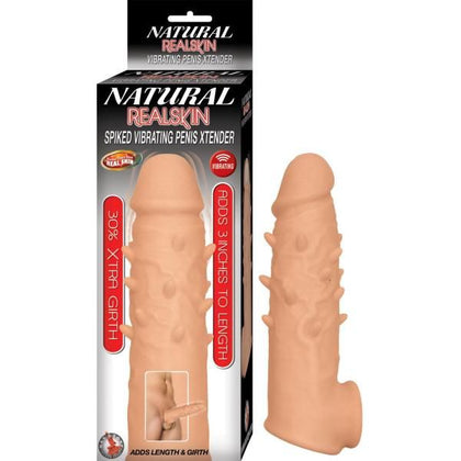 Nasstoys Natural Realskin Spiked Vibrating Penis Xtender - Model XT-3000 - Male - Enhances Length and Girth - Waterproof - White