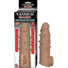 Nasstoys Natural Realskin Spiked Vibrating Penis Xtender Brown - Model XT-3000 - Male Enhancer for Added Length and Girth - Vibrating Pleasure Sleeve for Intense Stimulation - Waterproof - Phthalates Free