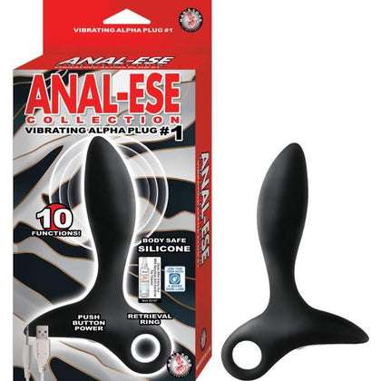 Nasstoys Anal-Ese Collection Vibrating Alpha Plug #1 - Rechargeable Silicone Butt Plug for Intense Pleasure - Model No. ANE-VP1 - Unisex - Waterproof - Black - Adult Naughty Store