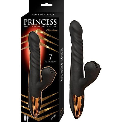 Nasstoys Princess Heat-Up Spinning Thruster NHT-2001B Black Rabbit-Style Vibrator for Women's G-Spot and Clitoral Stimulation - Intense Pleasure - Black - Adult Naughty Store