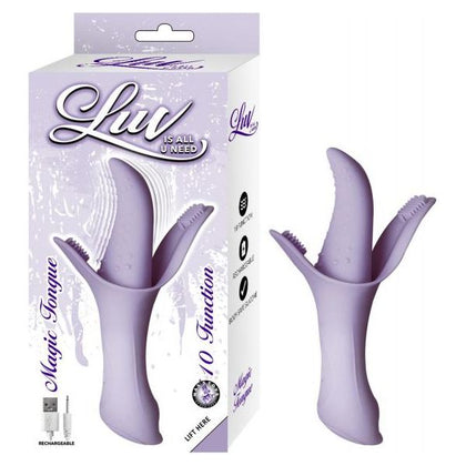 Nasstoys Luv Magic Tongue Vibrator - Model LT-10 - Rechargeable Silicone Pleasure Toy for Women - Lavender - Adult Naughty Store