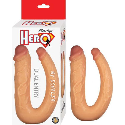 Hero My Doubler White Light Skin Tone Double Dildo - Nasstoys of New York - Model HDW2022 - For Couples - Dual Pleasure - Realistic - 8.5 inches