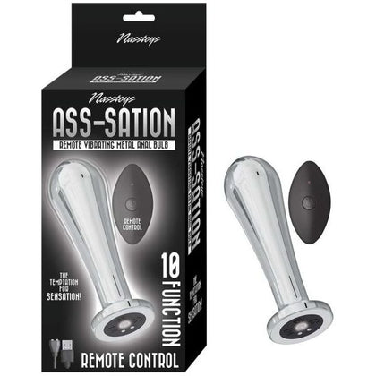 Nasstoys Ass-Sation RC Vibrating Metal Anal Bulb Silver - Unleash Pleasure with Style - Adult Naughty Store