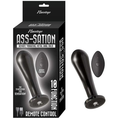 Nasstoys Ass-Sation Remote Control Vibrating Metal Anal Bulb Black - Model ASR-2023 - Unisex Pleasure - Adult Naughty Store